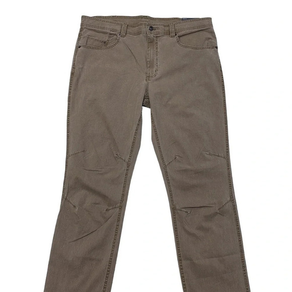 Eddie Bauer Jeans NWT Khaki Flex Diamond Dobby Slim Straight Size 38x34 - Picture 2 of 11